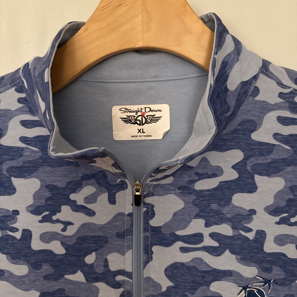 MEN'S STRAIGHT DOWN 1/4 ZIP PULLOVER XL Light Blue CAMO